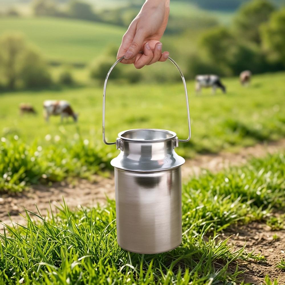 Kanka Stalowa Bańka Konwia Metalowa Pojemnik Na Mleko Do Mleka Retro 1,9L