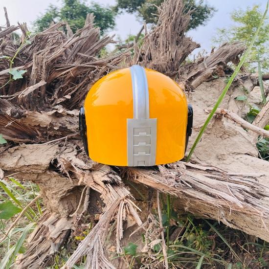 Yellow and Silver Helmet Steel Halloween Helmet With Chinstraps Best Gift