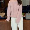 Autumn Winter Knitted Sweater for Women Lazy Style Stretch Twist Pullovers Vintage Solid Color O-Neck Jumpers