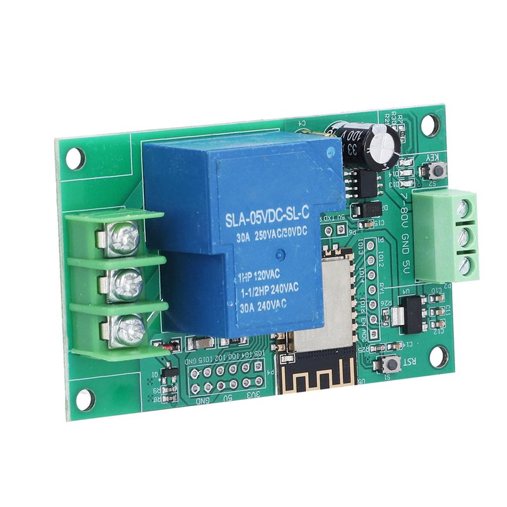 30A Relay Module 1 Channel WIFI Control Development Board with Pin Headers Sockets ESP‑12F