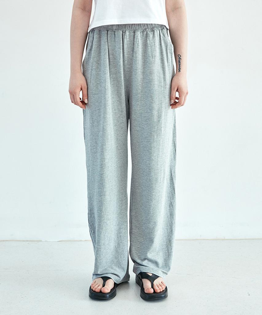 5OML Cooling Modal Spandex Loose Fit Wide Pants (Melan Grey)