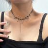 New Diablo Tetragonal Leather Beaded Splicing Necklace Girls Trend Hot Girl Sweet Cool Temperament Accessories