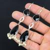 Sisters Day Deal Pear Black Spinel Stone 925 Sterling Silver New Dangle Earrings
