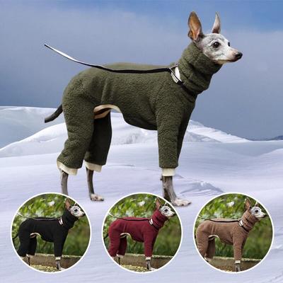 Fashion Soild Greyhound Doberman Coat Pet Winter Fleece Turtleneck Vest Jacket Whippet Gree Dog Jumper Winter Warm Dog Clothes