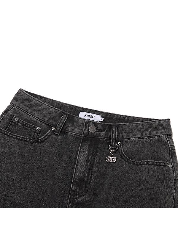 Kirsh Basic Denim Mini Skirt [Charcoal]