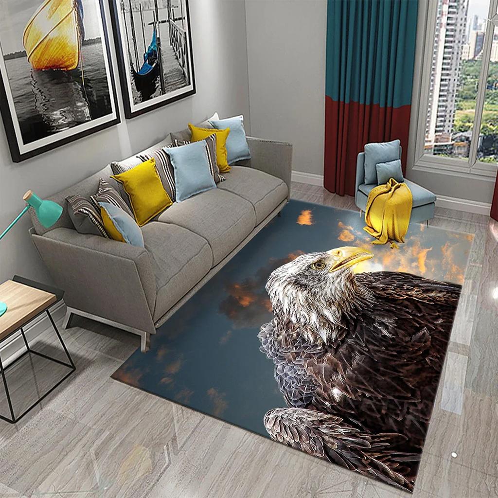 Dywan z Orłem 3D Dywan ze Wzorem Drapieżnego Zwierzęcia Dywan do Salonu na Sofę Dywan do Łazienki Antypoślizgowy Dywan do Sypialni Dywan do Kuchni Dekoracyjne Dywany Strefowe