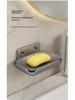 Punch-Free Wall-Mounted Soap Rack, Space-Saving Aluminum with Dual Drain Design