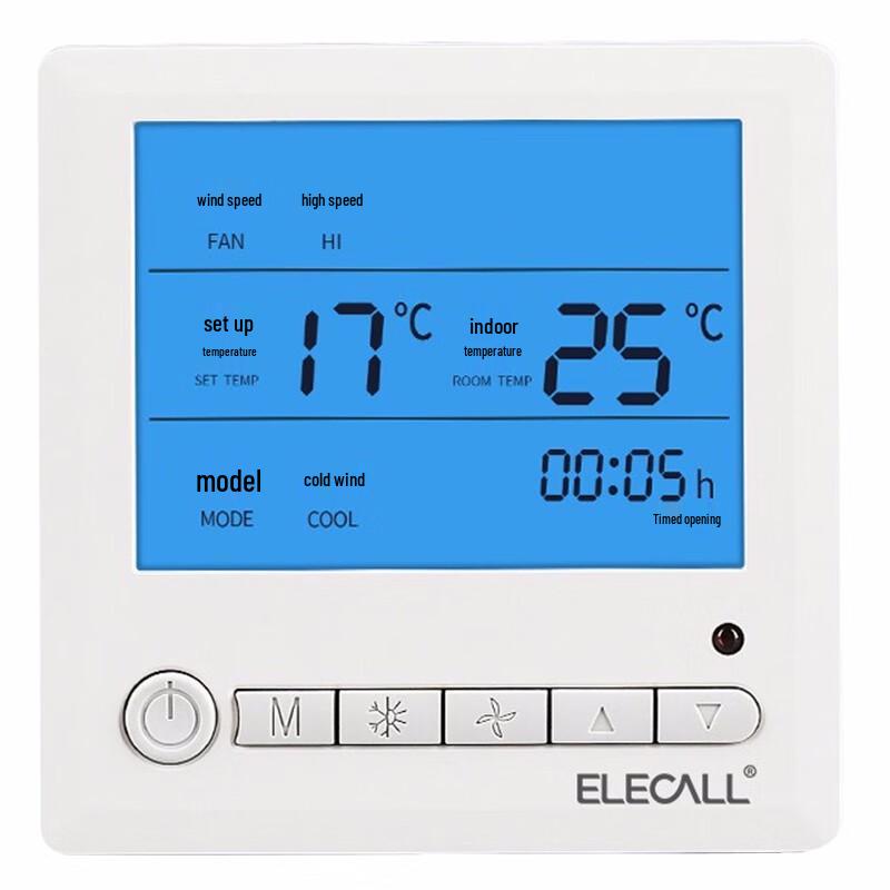 ELECALL EK8604FB-Y Central AC LCD Thermostat Panel