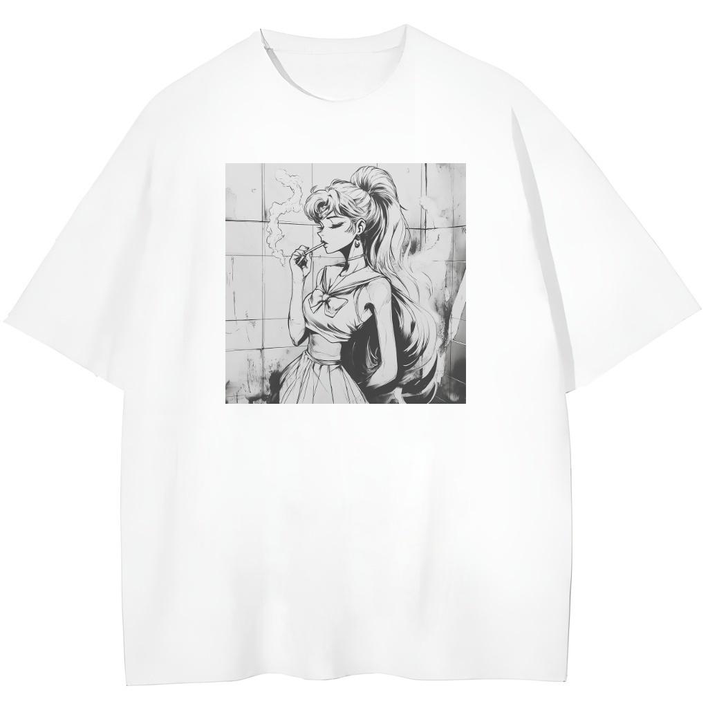 

2026 Cotton Sailor Moon Lost Americana Tsukino Usagi Y2K T-Shirt Men High Quality Casual Parent-child Cotton Soft Fashion Te... S разноцветный