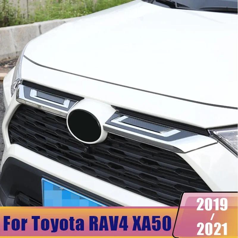 For Toyota RAV4 RAV 4      2024 XA50 ABS Car Front Grille Grill Emblem Trim Strips Cover Sticker Accessories