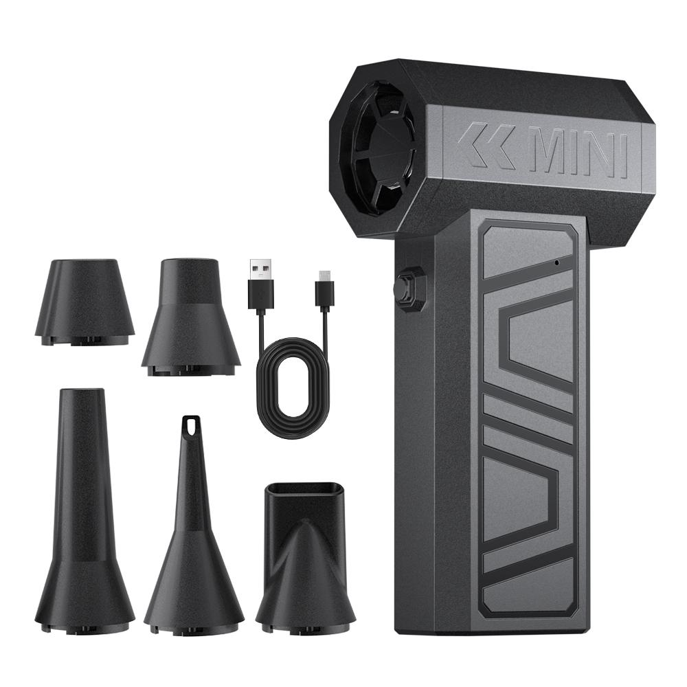 130000RPM Type-C Charging Blowing Snow Portable 5 Outlet Nozzles Car Fan Car Accessories Electric Air Duster Turbo Jet Fan Cleaning Blower Tool