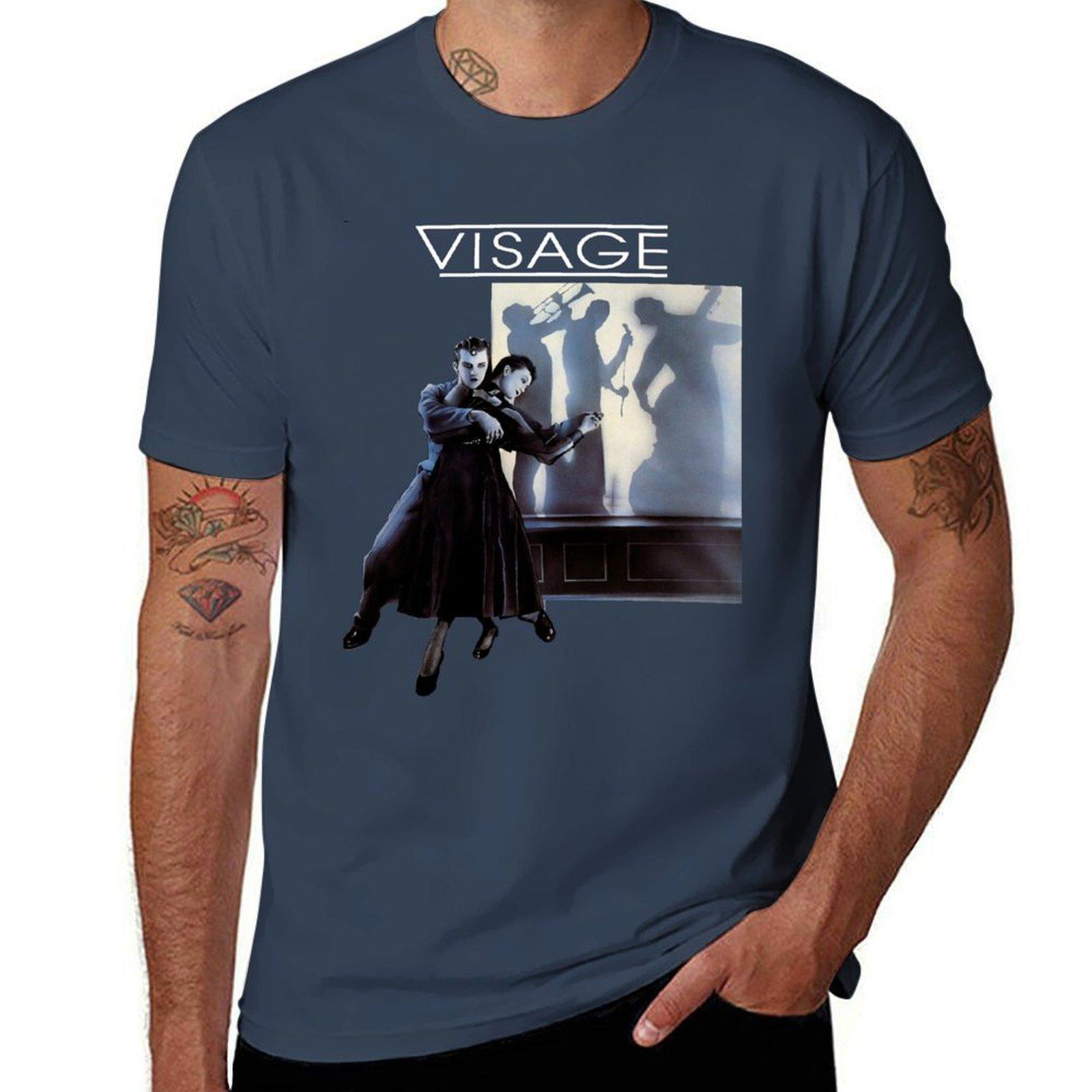 Visage album art Steve Strange 80 s Retro punk new wave band original art design T-Shirt cotton t shirts man 100% T-Shirt S