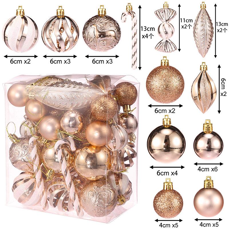 29/40pcs Silver Red Special-shaped Christmas Ball Ornaments Christmas Tree Party Decoration Christmas Spheres Pendant New 2026