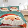 3pc Christmas Santa Claus Home Bedding Set-Festive Decoration for Bedroom,Guest Room,Living Room 1188a