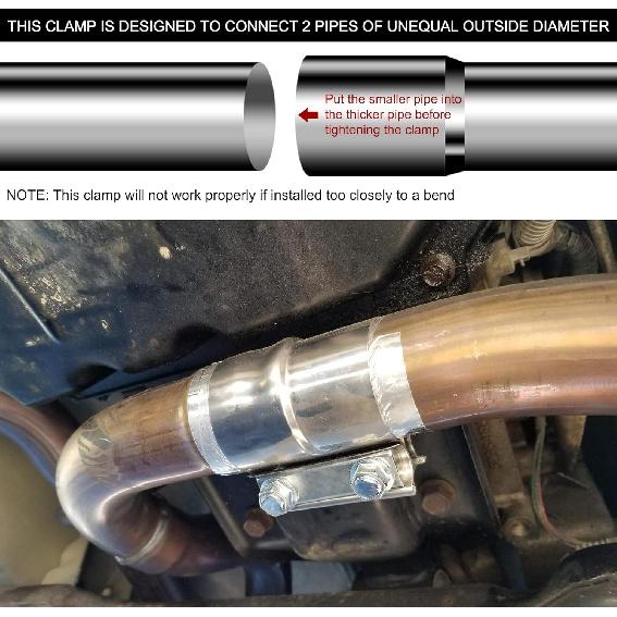 ZFBB2.5" Lap Joint Band Clamp Exhaust Clamps Pipe Repair Parts Stainless Steel