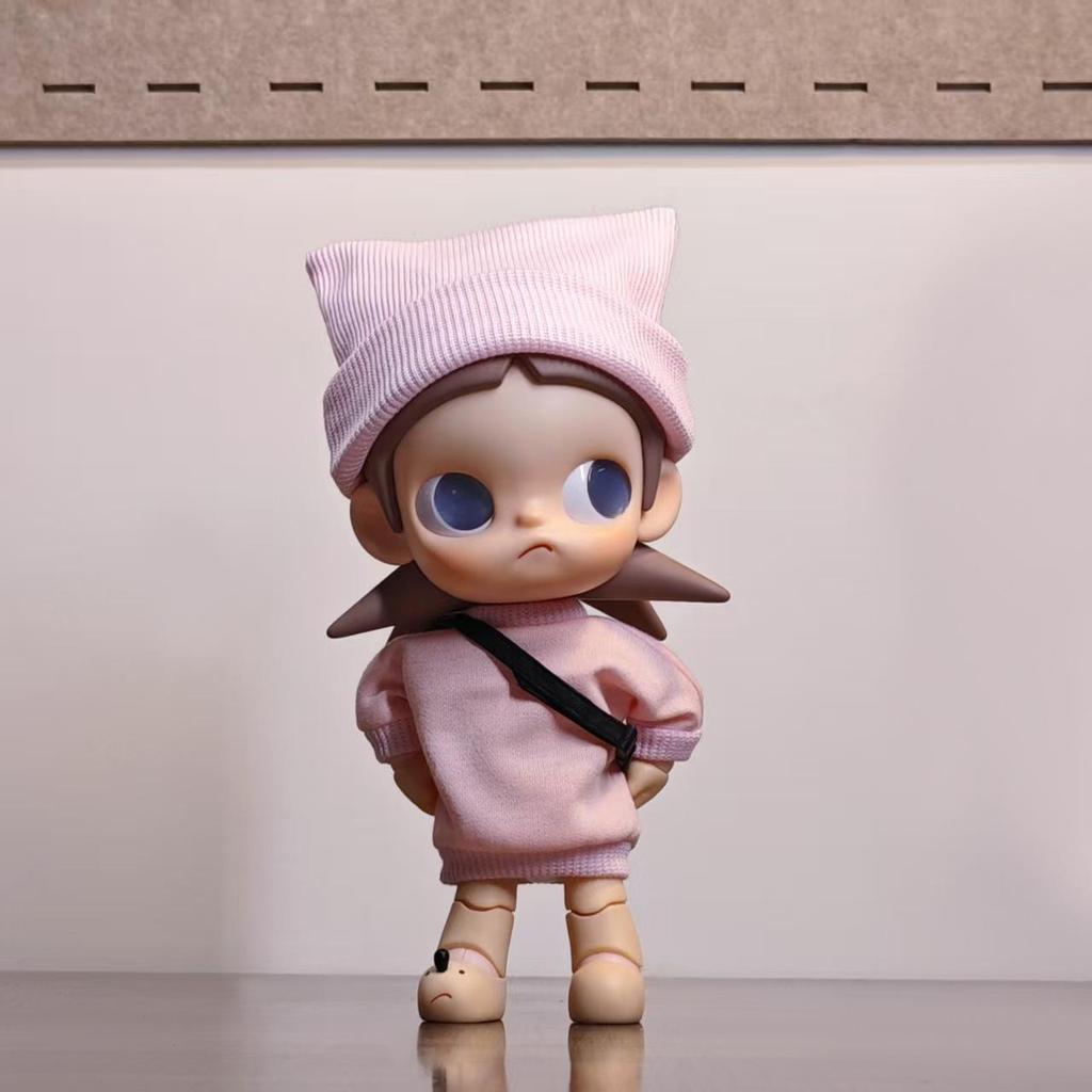 Zsiga Gazi Doll Clothes: Casual Ribbed Hoodie, Hat, BJD Doll Shoes, Dress-Up Set