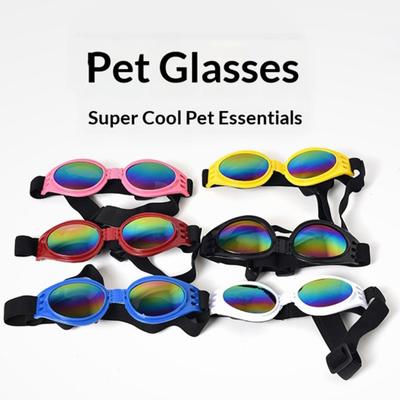 Foldable Pet Sunglasses Dog Sunglasses with Adjustable Strap UV Protection Pet Glasses Windproof Goggles for Small Medium Dogs Cats