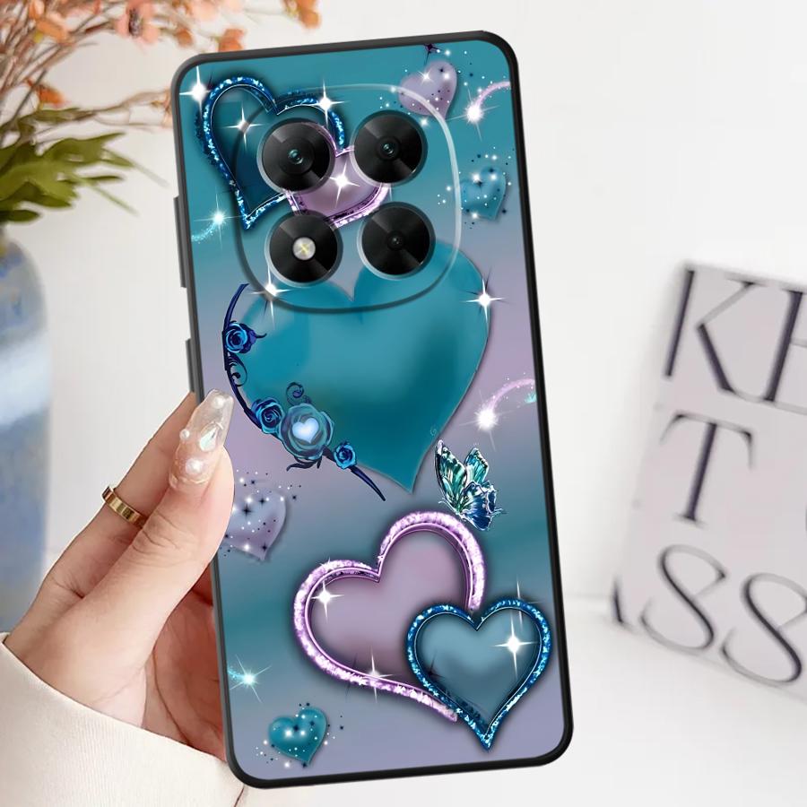 Herzförmiges Design Hülle für Xiaomi Redmi Note 7 8 9S 10S 11s 9 10 11 12 Pro 12s 13 14 Pro Plus Schwarze Weiche Handyhülle