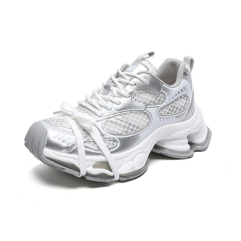 

Trendy dad shoes women s spring and summer new leather mesh breathable versatile platform casual sports shoes 40