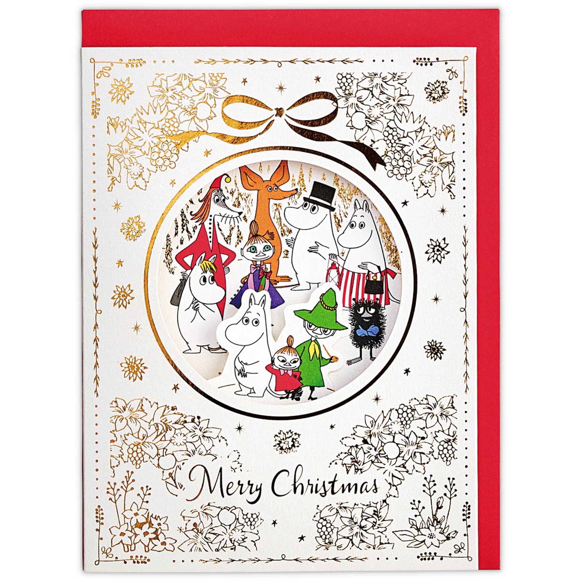 

Hallmark Moomin Christmas 3D Pearl White 826598 Card, Christmas,