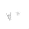 Rock Hand Gesture Statue Figurine Creative Sculpture Bunny Decoration for Apartment Bedroom