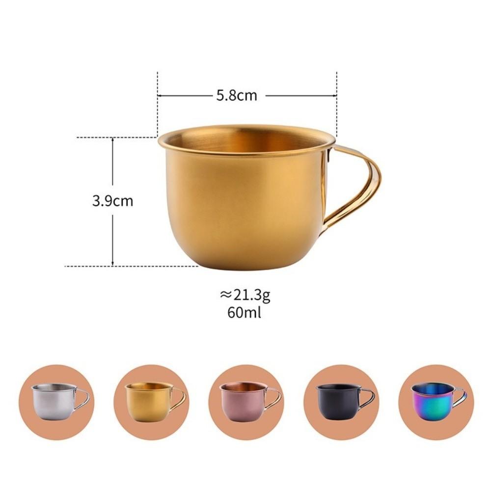 304 Stainless Steel Mini Tea Cup with Handle Rice Wine Cup New Coffee Mug  Korean Style