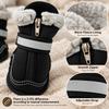 4Pcs Set Anti-Slip Dog Snow Boots Reflective Straps Winter Dog Shoes  Winter Outdoor Walking