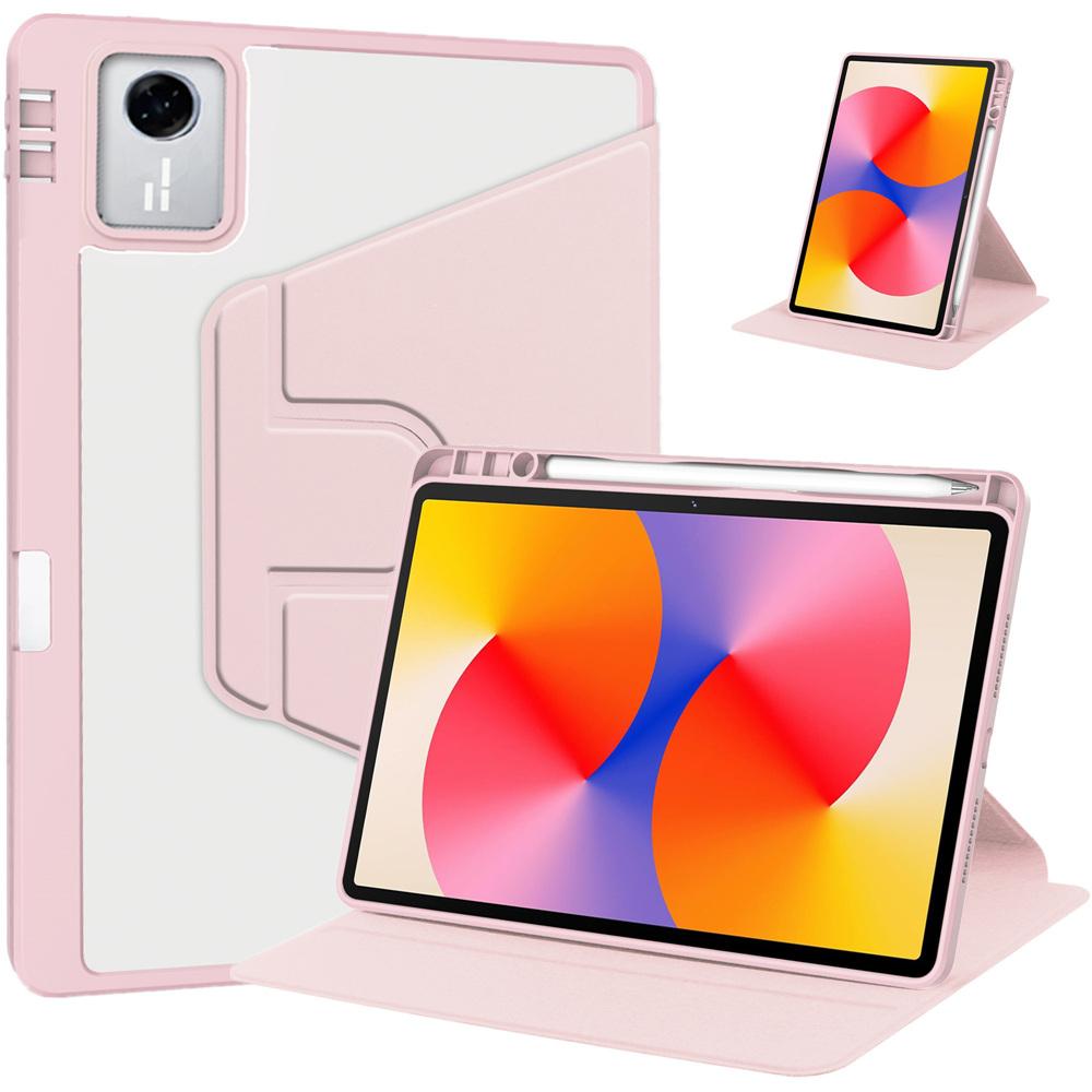 360 Rotating Acrylic Hard Case for Lenovo Tab M11 TB330FU TB331FC 11.0 Inch with Pencil Holder Stand Casing Lenovo Tab M11 2024 розовый