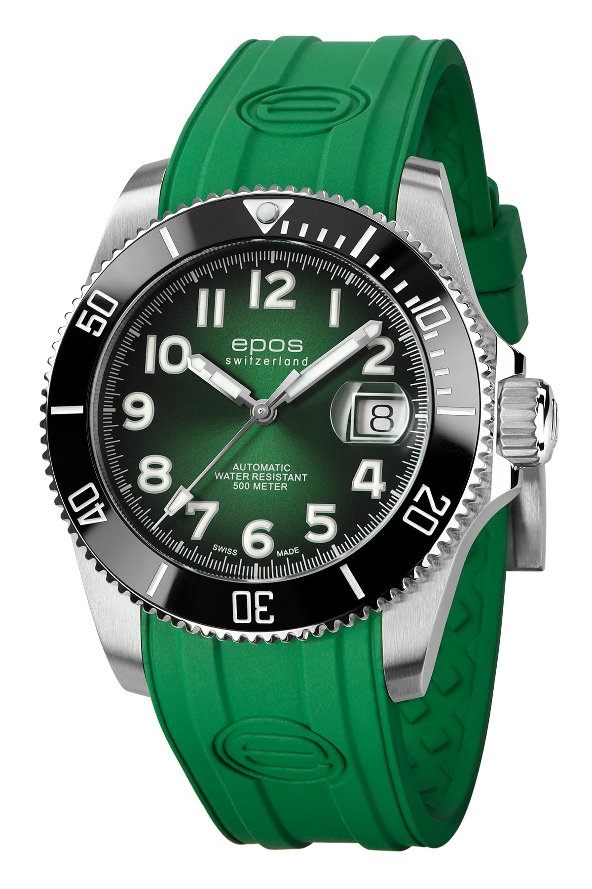 

EPOS 3504TIGRR Automatic Water Resistant to with a Ceramic Bezel and Green Men s Diver s Watch, 500m, Diver s Watch.