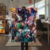 My Hero Academia Poster Pattern Flannel Blanket, High Quality Comfortable for All Seasons, Home Decor, Warmth and Comfort, Perfect for Gifts.