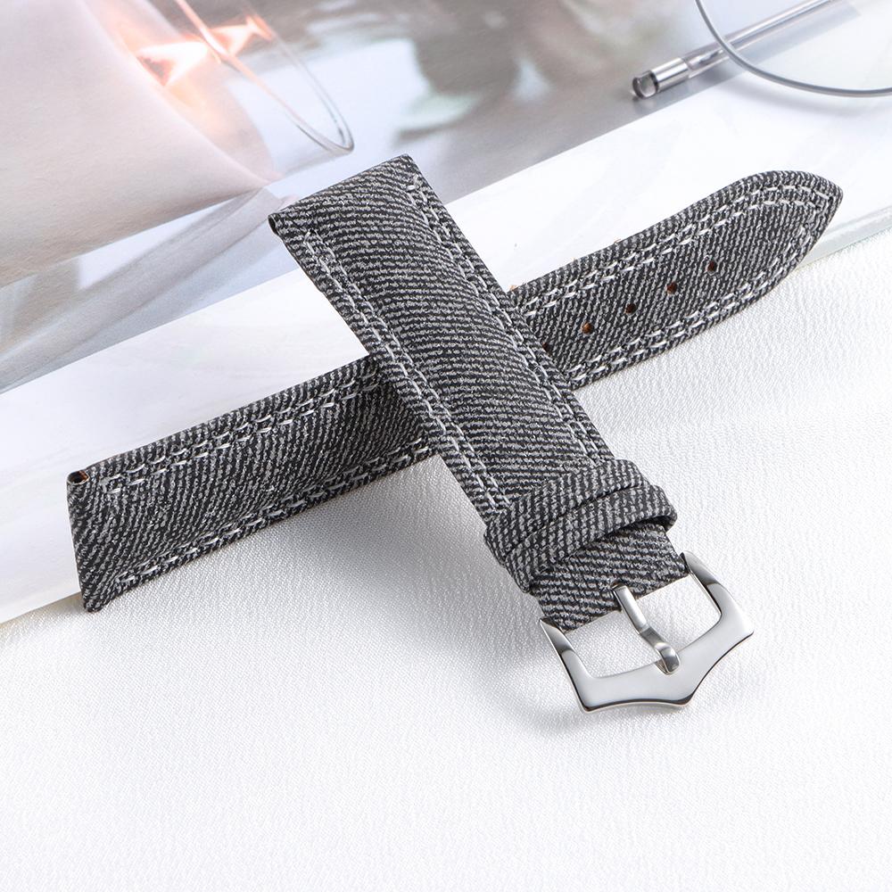 18mm 20mm 22mm Canvas Soft Watchband Denim Nylon Watch Straps for Men Women Business Universal Bracelets Vintage Wristband Belt