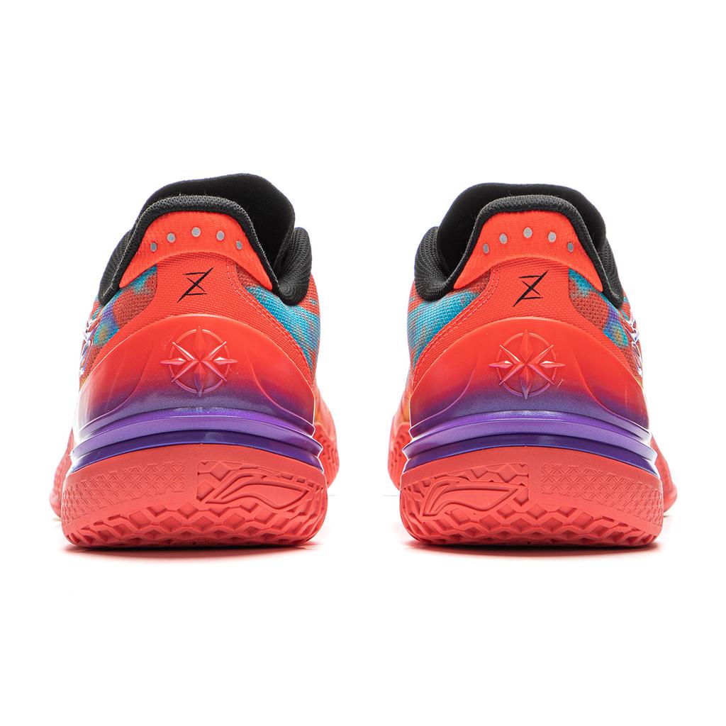 New LINING Knife 5 Basketball Shoes Men Low Top Fluorescent Flame Red ABAU101-6