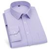 Striped Plaid Checked Men's Business Casual Shirts Regular Fit Long Sleeve White Blue Cotton Social Work Dress Shirts KOACUS