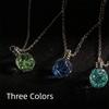 Green Blue Luminous Ball Neck Chain Glass Luminous Pendant Creative Luminous Glass Necklace  Party