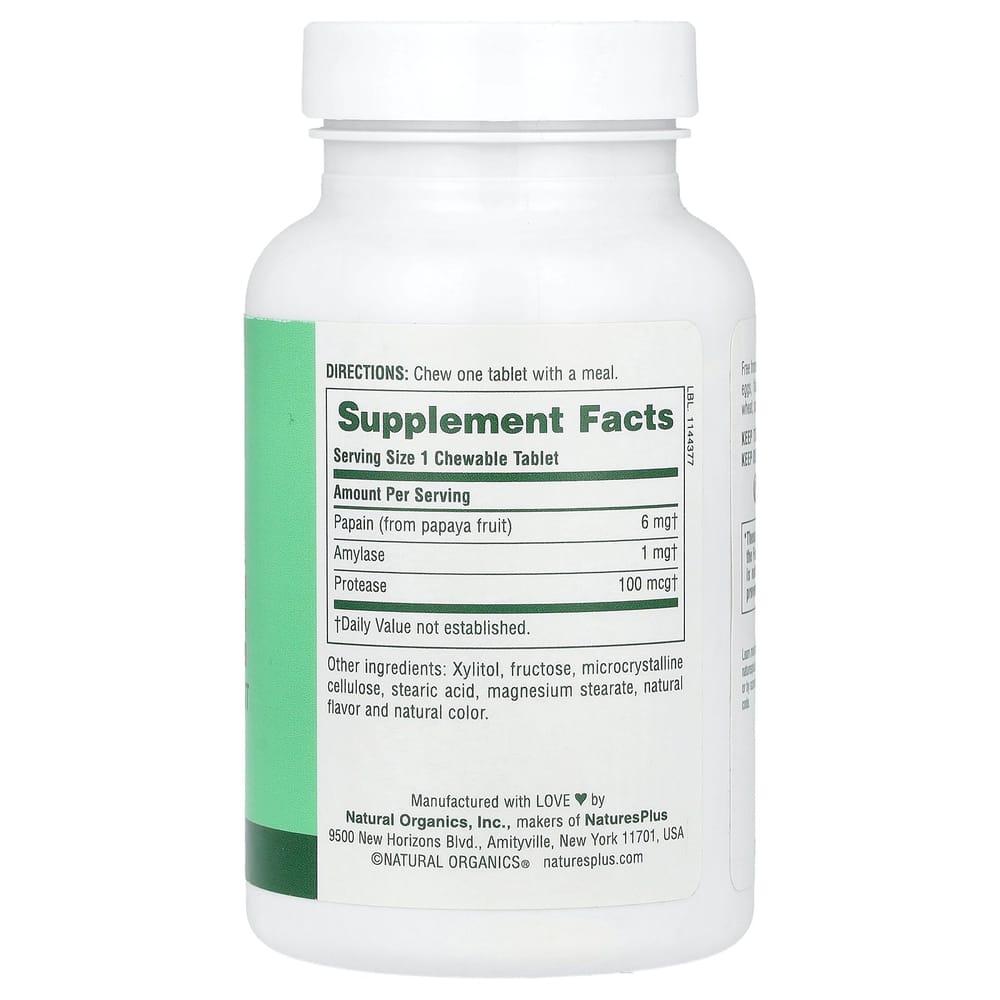 Nature's Plus Chewable Papaya Enzyme Supplement, 360 Tablets