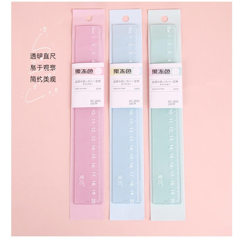 Creative Jelly Color 20cm Straight Ruler For Student Office Drawing Measuring Tool