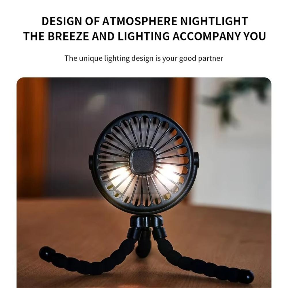 New Multifunctional Childrens Stroller Mini Fan Portable USB Charging Small Fan Mobile Phone Holder Outdoor Handheld Octopus Fan