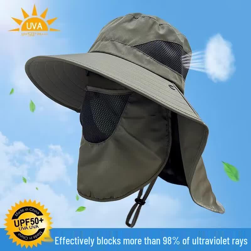 Outdoor UV Protection Fishing Sun Hat with Face Mask