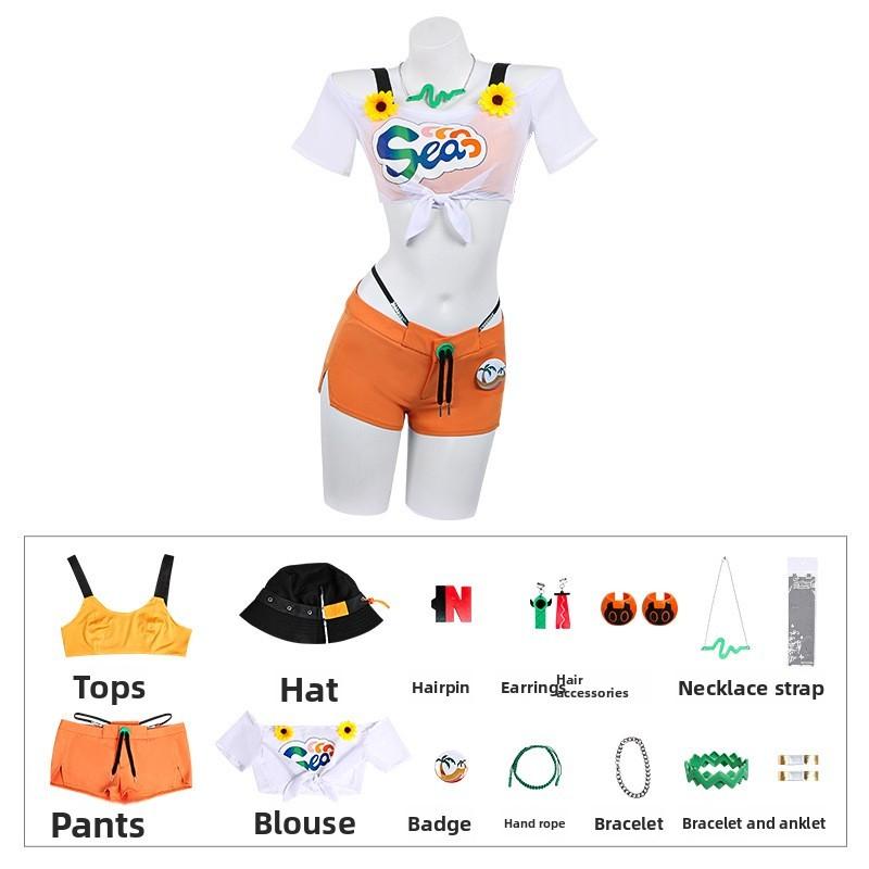 Zone Zenless Zero Belle Swimsuit Cosplay Costume Halloween Party Performance