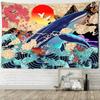 Whale Illustration Tapestry Wall Hanging Colorful Psychedelic Witchcraft Aesthetics Room Dormitory Background Decor