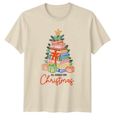 All Booked For Christmas Book Tree Holidays Unisexs TShirt Unisexs Tee Reading