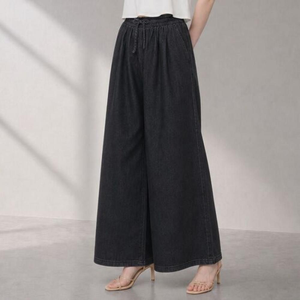 Melting Brown Women Denim Long Skirt Pants