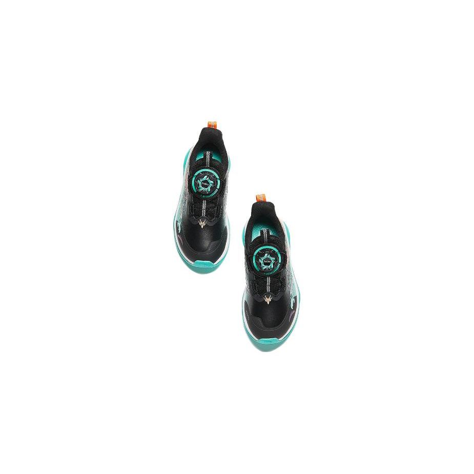 Anta Childrens Red Flame Shock Absorbing Wear Resistant Low Top Running Shoes Kids Running Shoes Black Green 312419912N-8