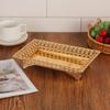 Multipurpose Decorative Iron Tray with Hollow Out Gold Pattern and Rectangular Shape for Fruit and Object Presentation