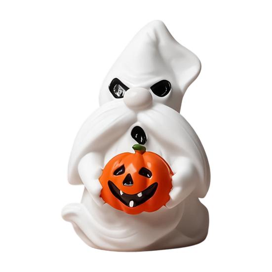 Halloween Gift for Kids Ghost Gnome Figurines, Resin Tabletop Decoration, Cute Party Supplies Statue, Decorative Ornaments Indoor Outdoor Home