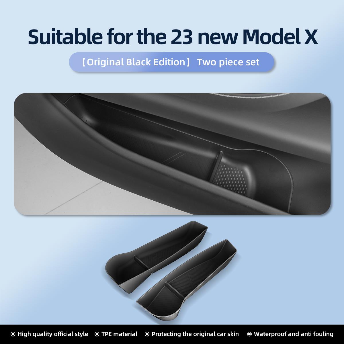 

Автомобильный ящик для хранения на боковой двери для Tesla Model XS 2025 2025 TPE Gate Slot Anti Dirty Storage Organizer Tidying Car Accessories