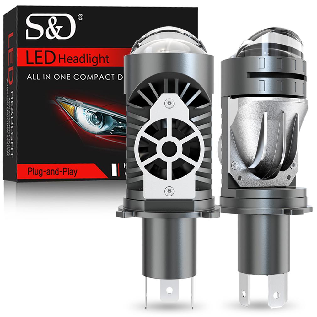 2 ks H4 LED žárovky do světlometů s duální projektorovou čočkou 40000LM 100W CANBUS Turbo Auto Lampa H4 Led Motocyklový Dálkový Potkávací Světlomet 12V 24V 6500K LHD RHD