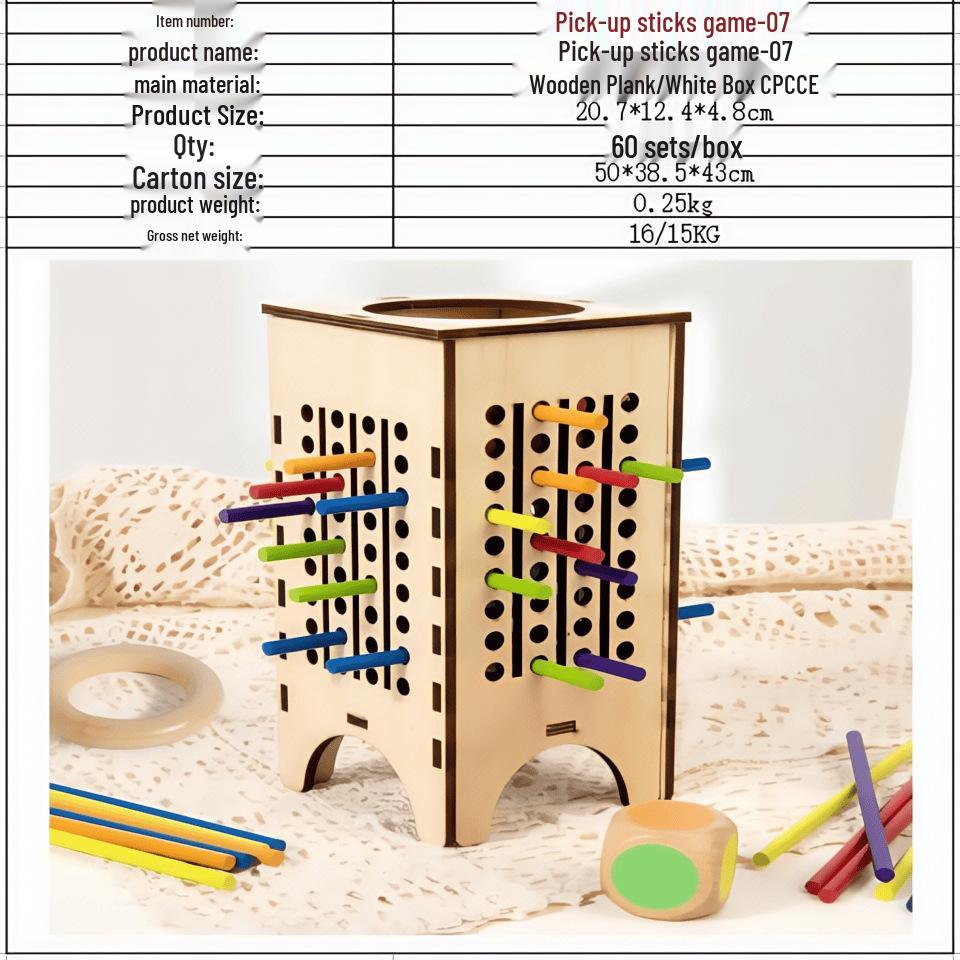 Cross-Border Montessori Wooden Dice Game for Kids – Educational, Colorful Math and Parent-Child Interaction Toy