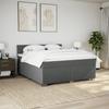 Box Spring Bed with Mattress Dark Grey 180 X 200 Cm Fabric