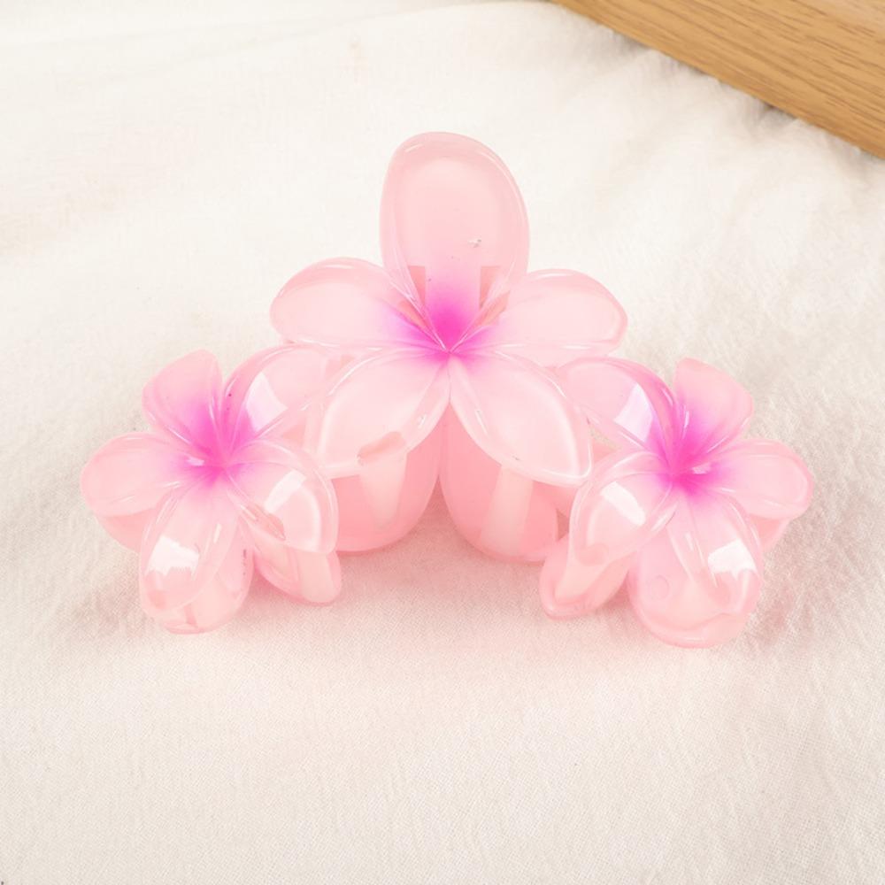 Gradient Design Hair Clip Claws Plumeria Shark Hair Claw Colorful Gradient Flower Clips  Girls Gift